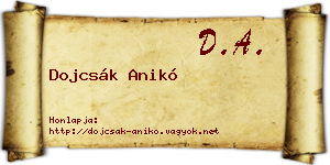 Dojcsák Anikó névjegykártya
