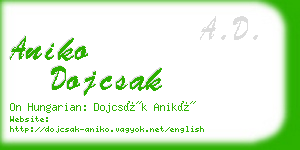 aniko dojcsak business card